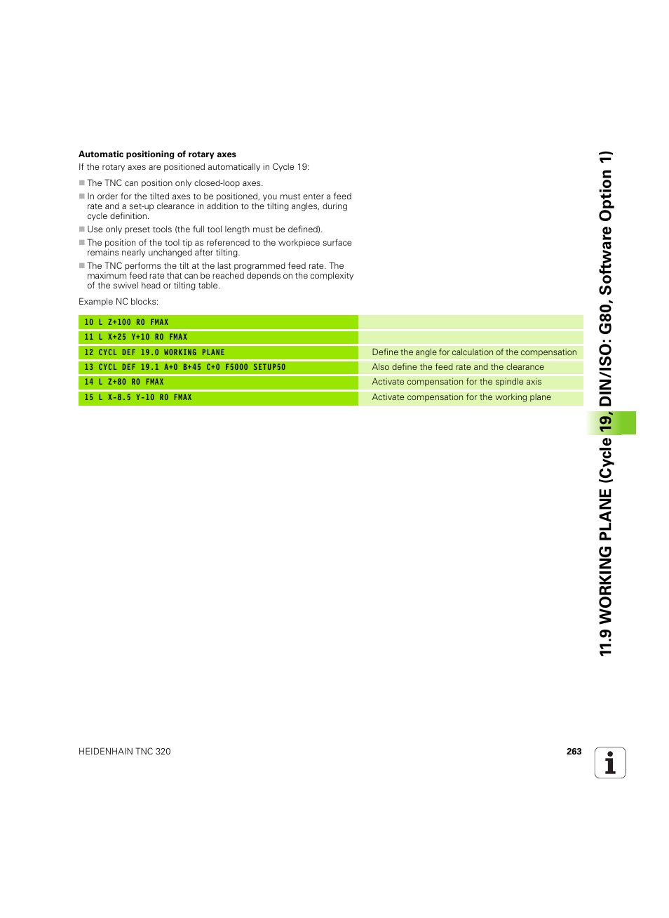 HEIDENHAIN TNC 320 (340 55x-05) Cycle programming User Manual | Page 263 / 439
