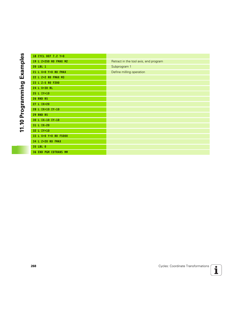 1 0 pr ogr amming examples | HEIDENHAIN TNC 320 (340 55x-05) Cycle programming User Manual | Page 268 / 439