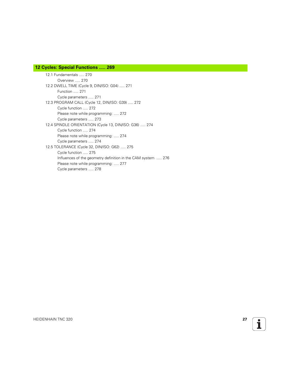 HEIDENHAIN TNC 320 (340 55x-05) Cycle programming User Manual | Page 27 / 439