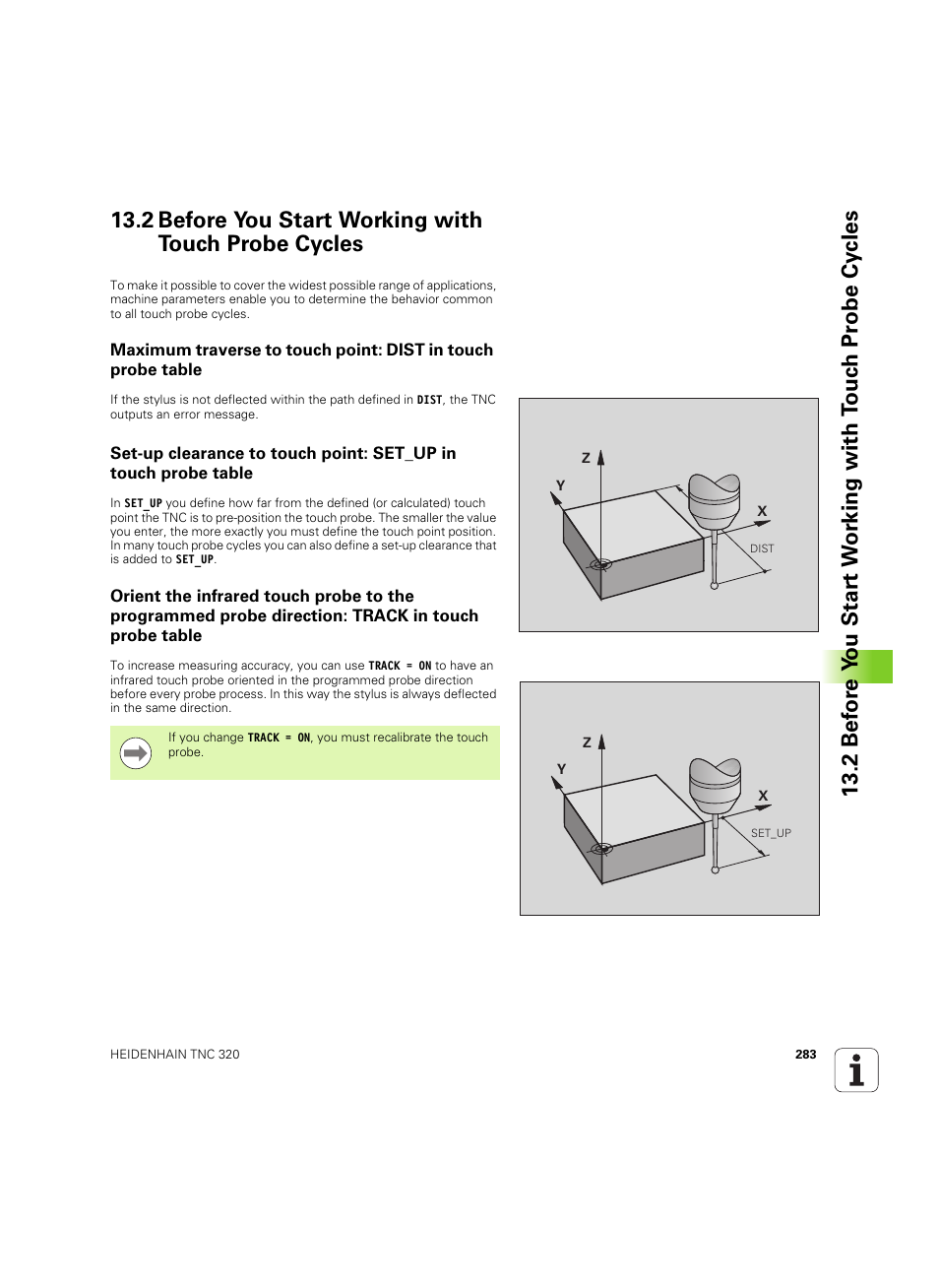 2 before you start working with touch probe cycles | HEIDENHAIN TNC 320 (340 55x-05) Cycle programming User Manual | Page 283 / 439