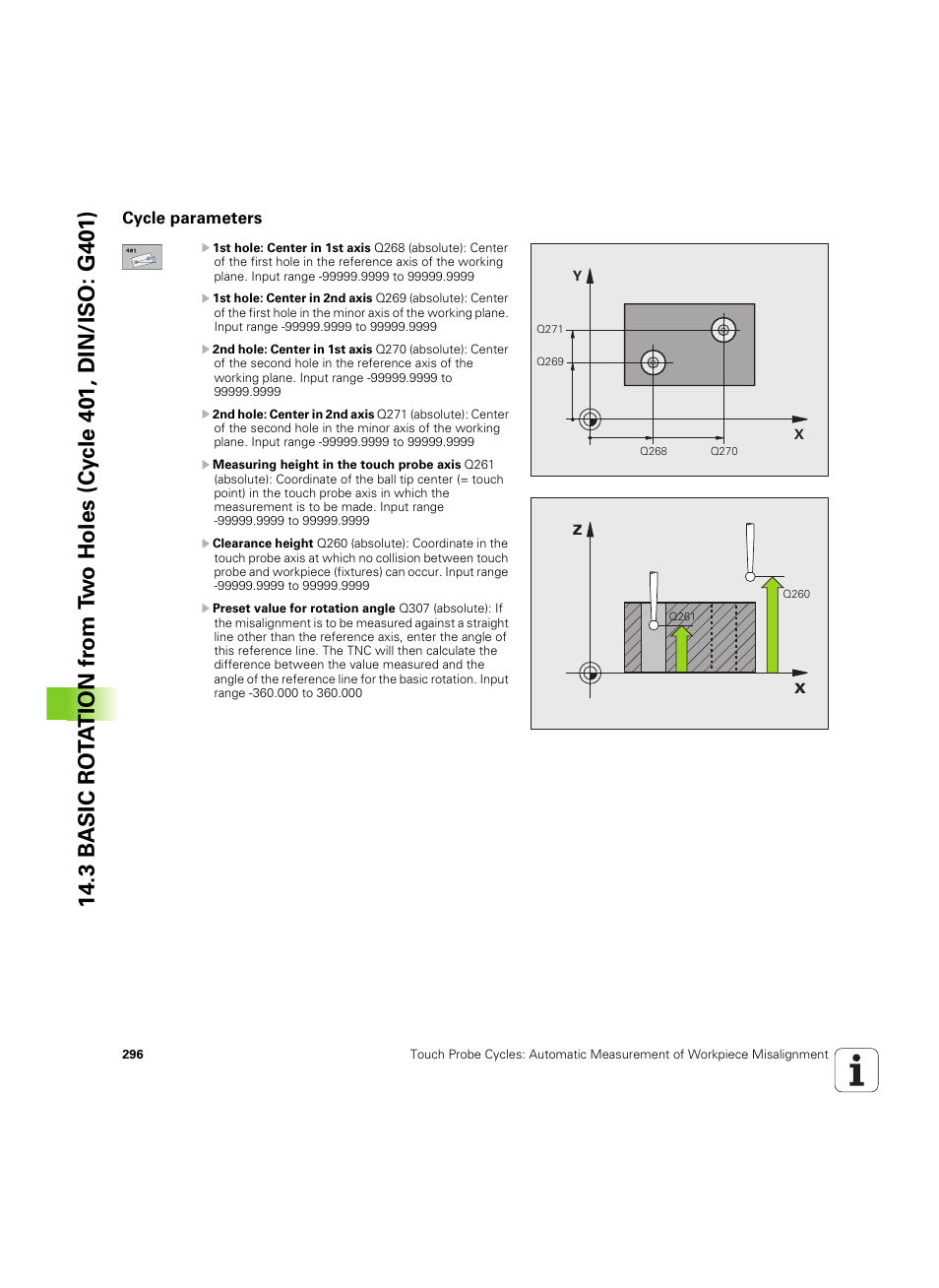 Cycle parameters | HEIDENHAIN TNC 320 (340 55x-05) Cycle programming User Manual | Page 296 / 439