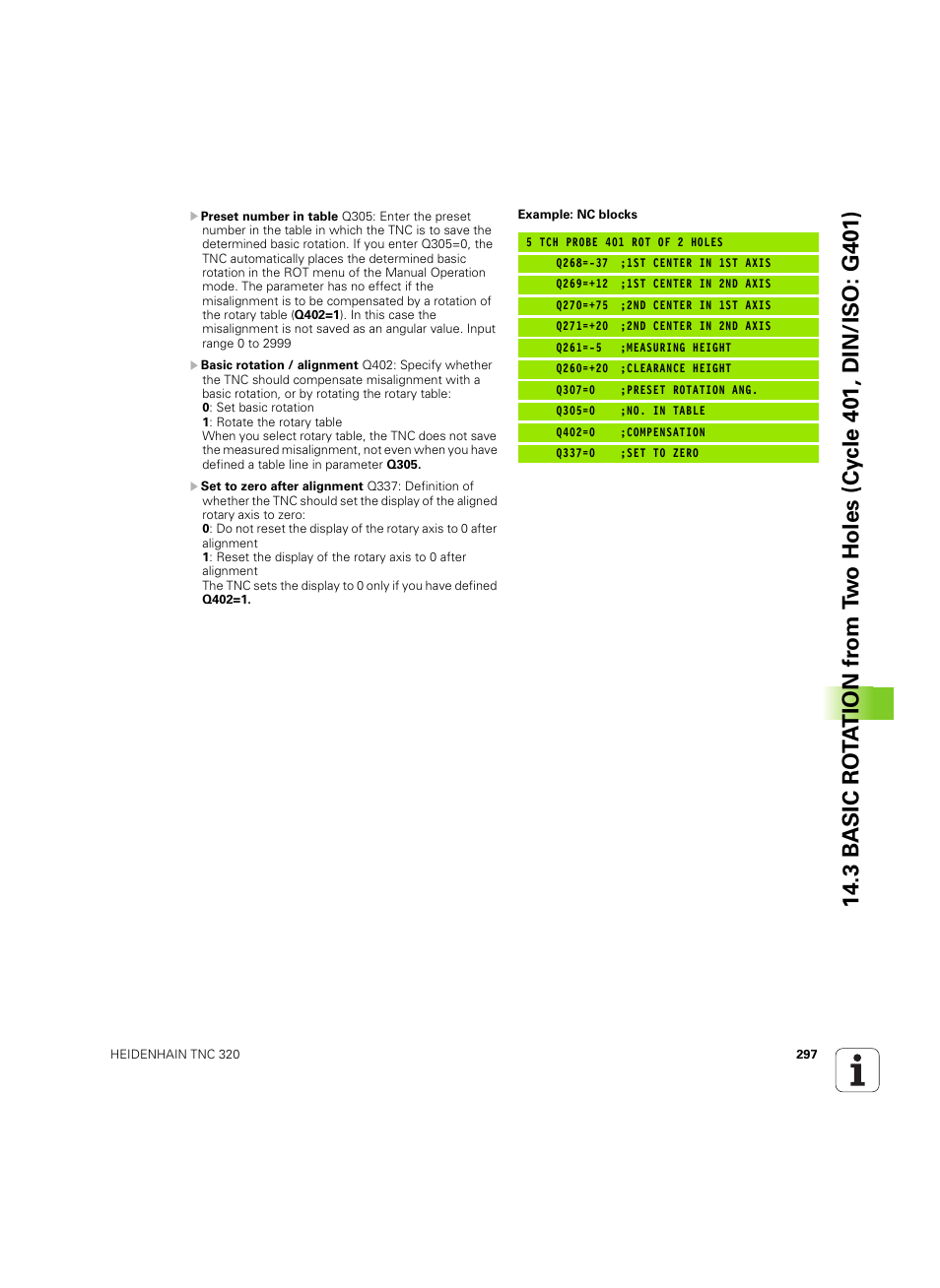 HEIDENHAIN TNC 320 (340 55x-05) Cycle programming User Manual | Page 297 / 439