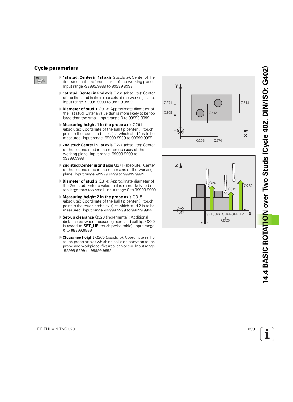 Cycle parameters | HEIDENHAIN TNC 320 (340 55x-05) Cycle programming User Manual | Page 299 / 439