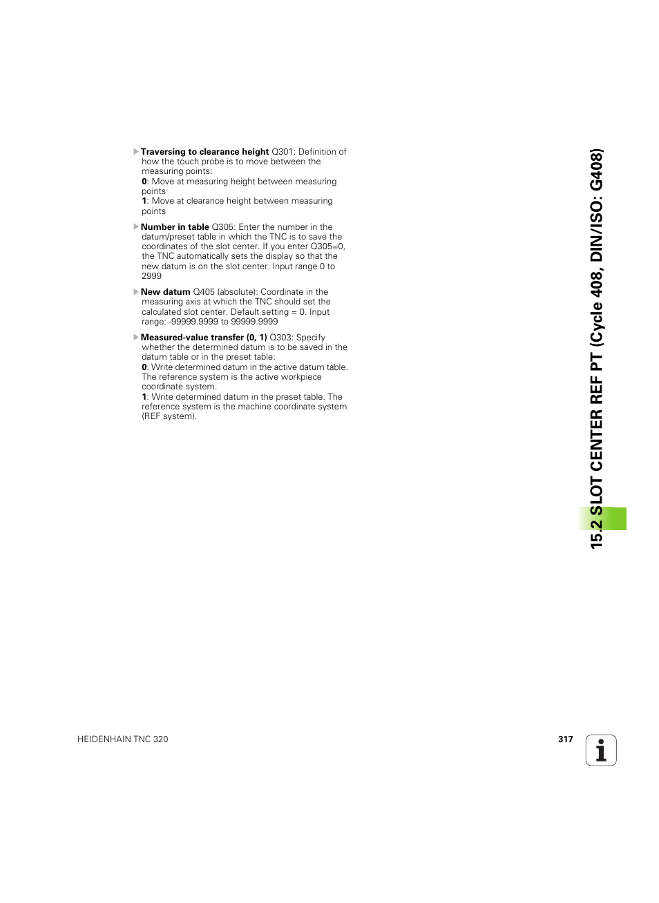 HEIDENHAIN TNC 320 (340 55x-05) Cycle programming User Manual | Page 317 / 439