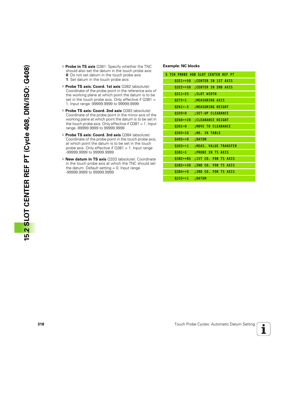 HEIDENHAIN TNC 320 (340 55x-05) Cycle programming User Manual | Page 318 / 439