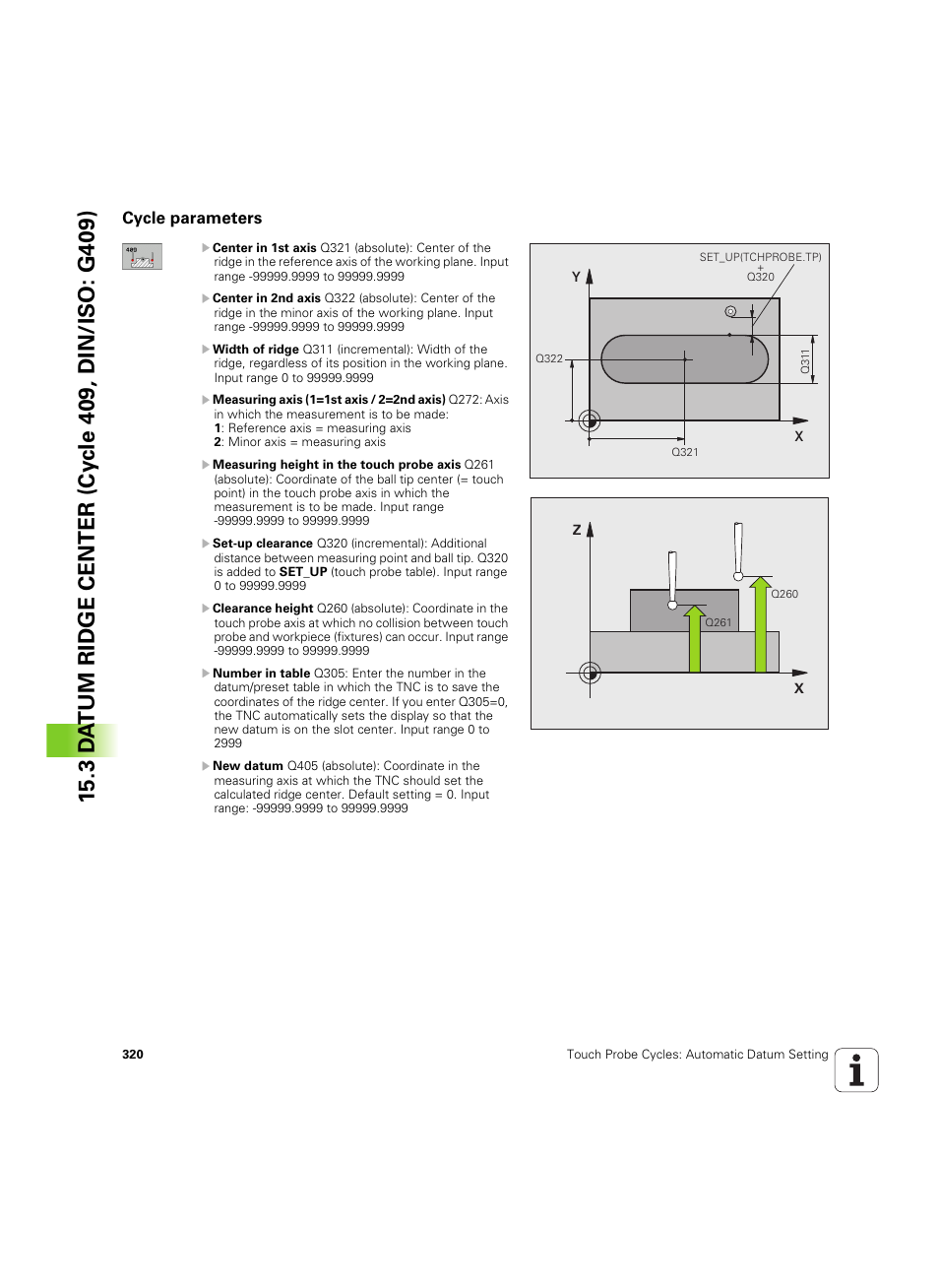 Cycle parameters | HEIDENHAIN TNC 320 (340 55x-05) Cycle programming User Manual | Page 320 / 439