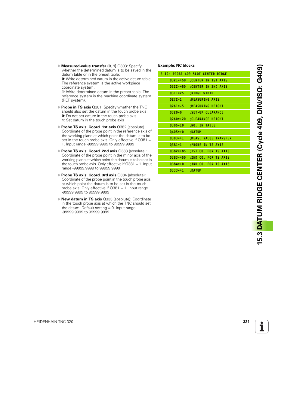 HEIDENHAIN TNC 320 (340 55x-05) Cycle programming User Manual | Page 321 / 439