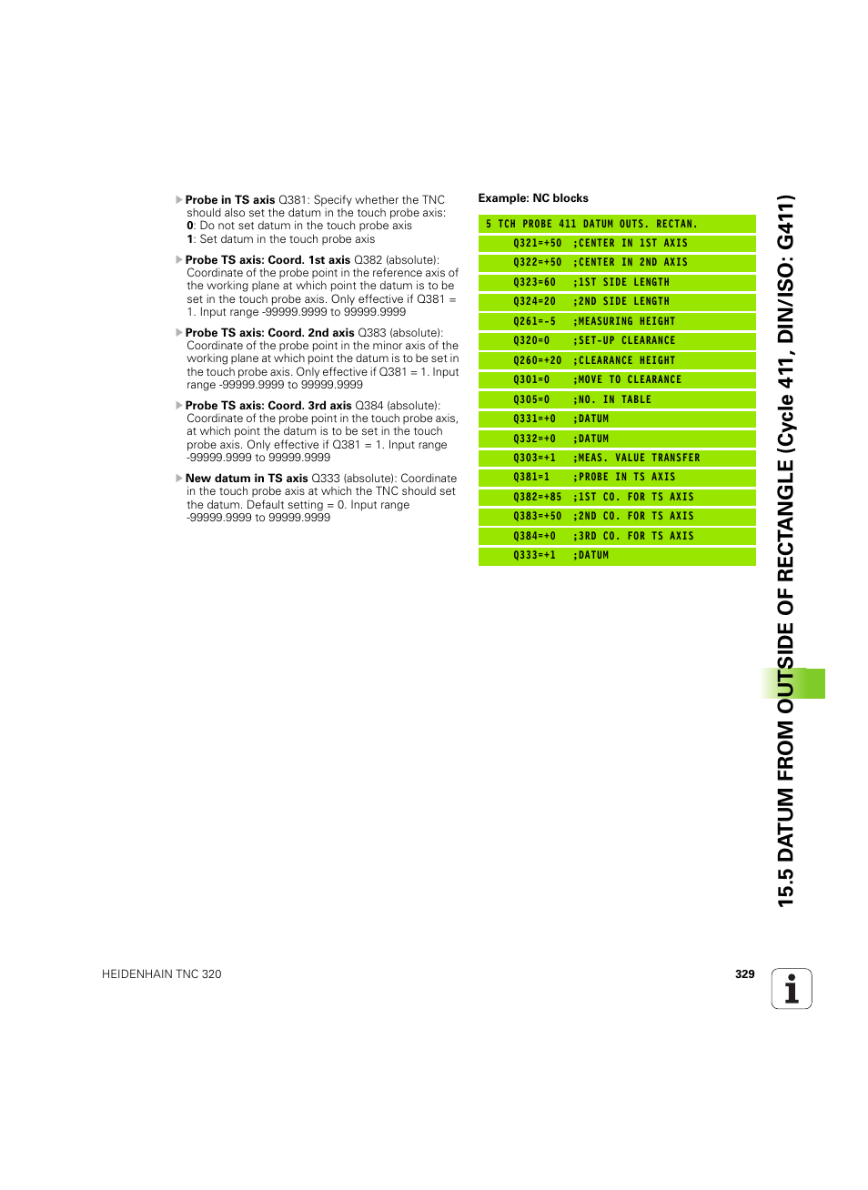 HEIDENHAIN TNC 320 (340 55x-05) Cycle programming User Manual | Page 329 / 439