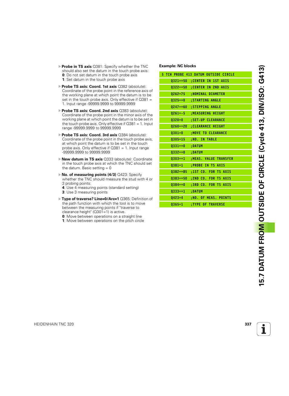 HEIDENHAIN TNC 320 (340 55x-05) Cycle programming User Manual | Page 337 / 439