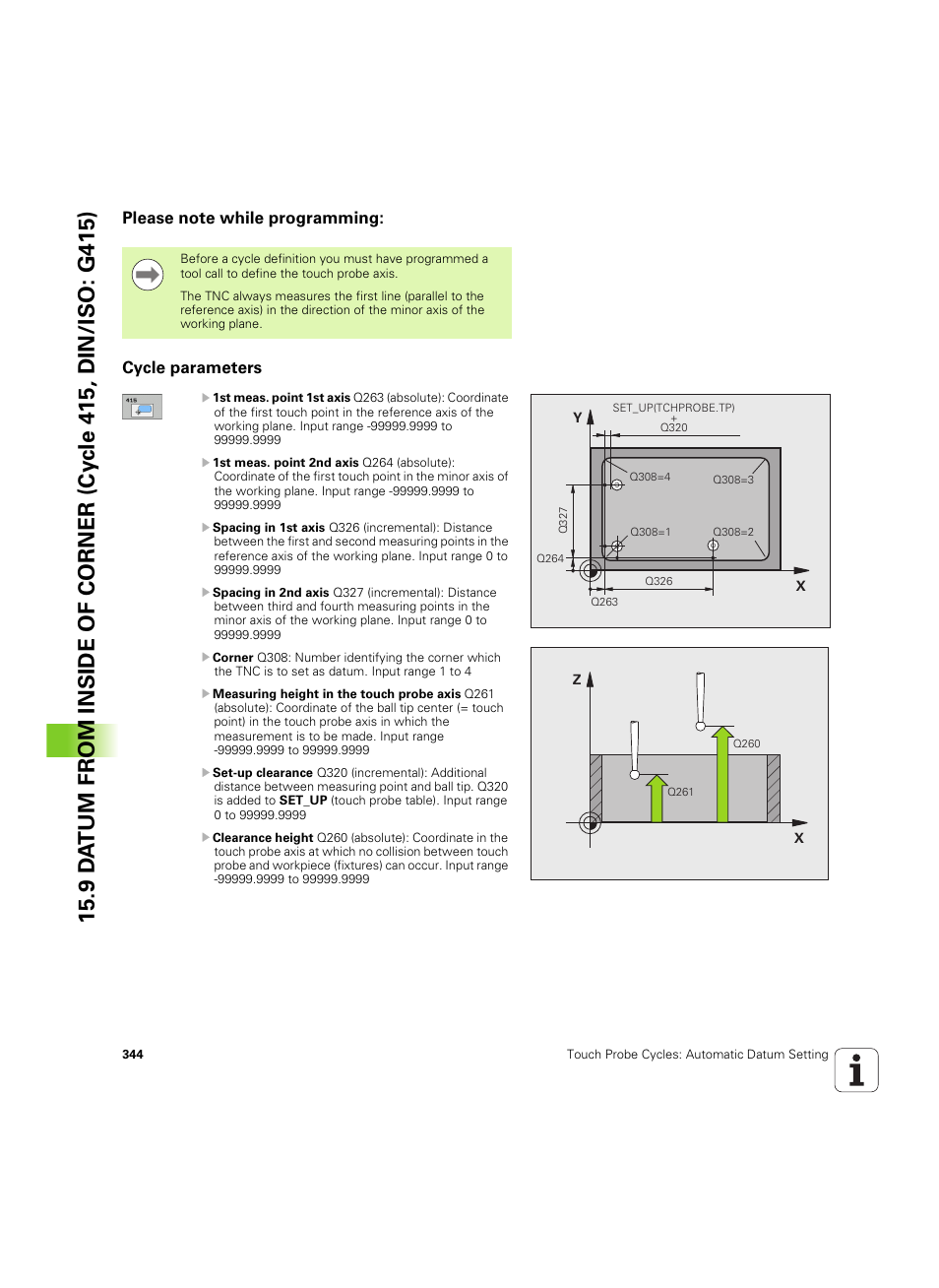 Please note while programming, Cycle parameters | HEIDENHAIN TNC 320 (340 55x-05) Cycle programming User Manual | Page 344 / 439
