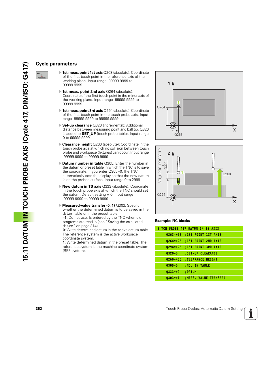 Cycle parameters | HEIDENHAIN TNC 320 (340 55x-05) Cycle programming User Manual | Page 352 / 439