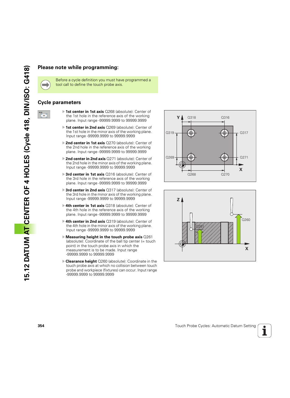 Please note while programming, Cycle parameters | HEIDENHAIN TNC 320 (340 55x-05) Cycle programming User Manual | Page 354 / 439