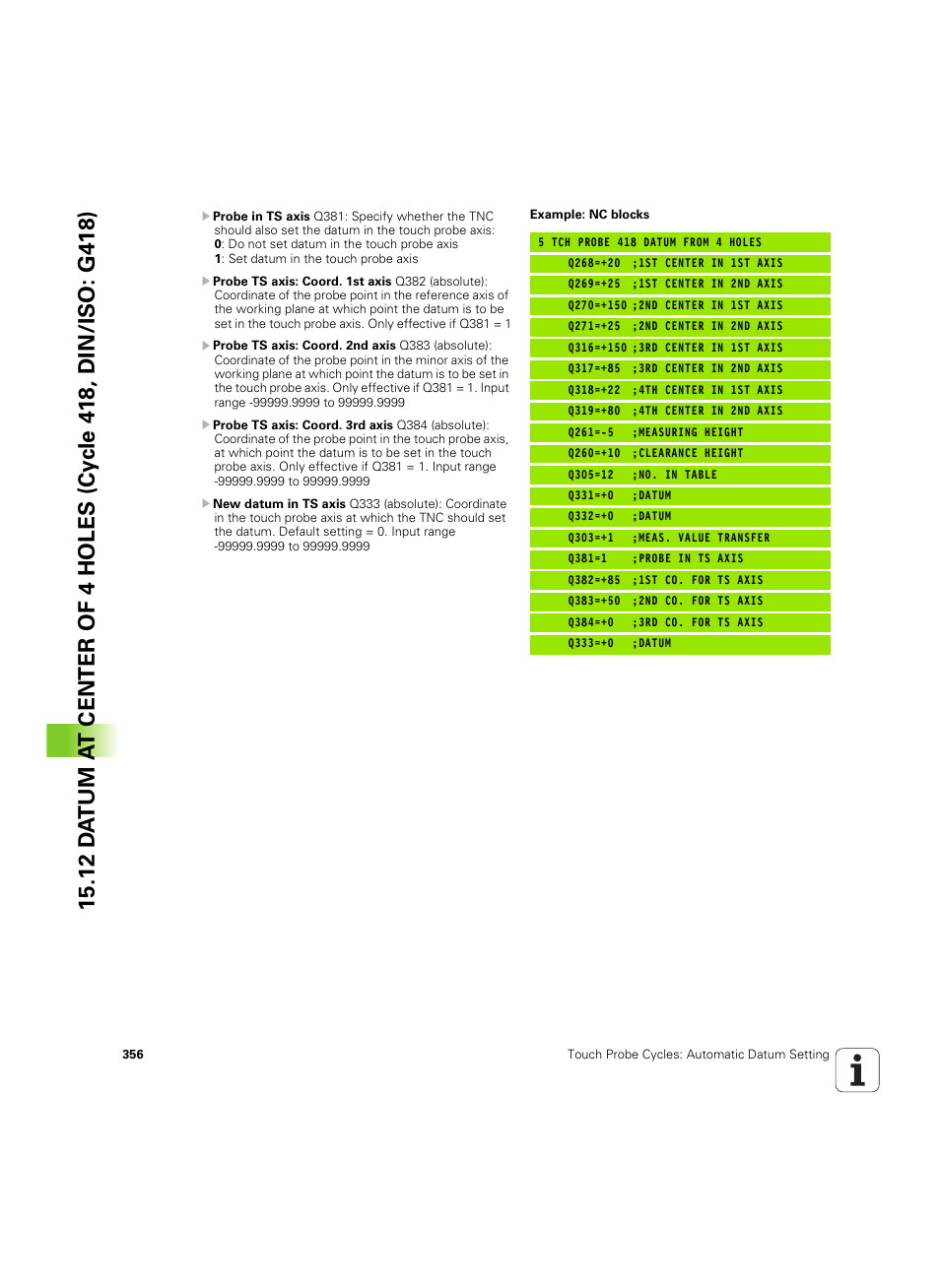 HEIDENHAIN TNC 320 (340 55x-05) Cycle programming User Manual | Page 356 / 439
