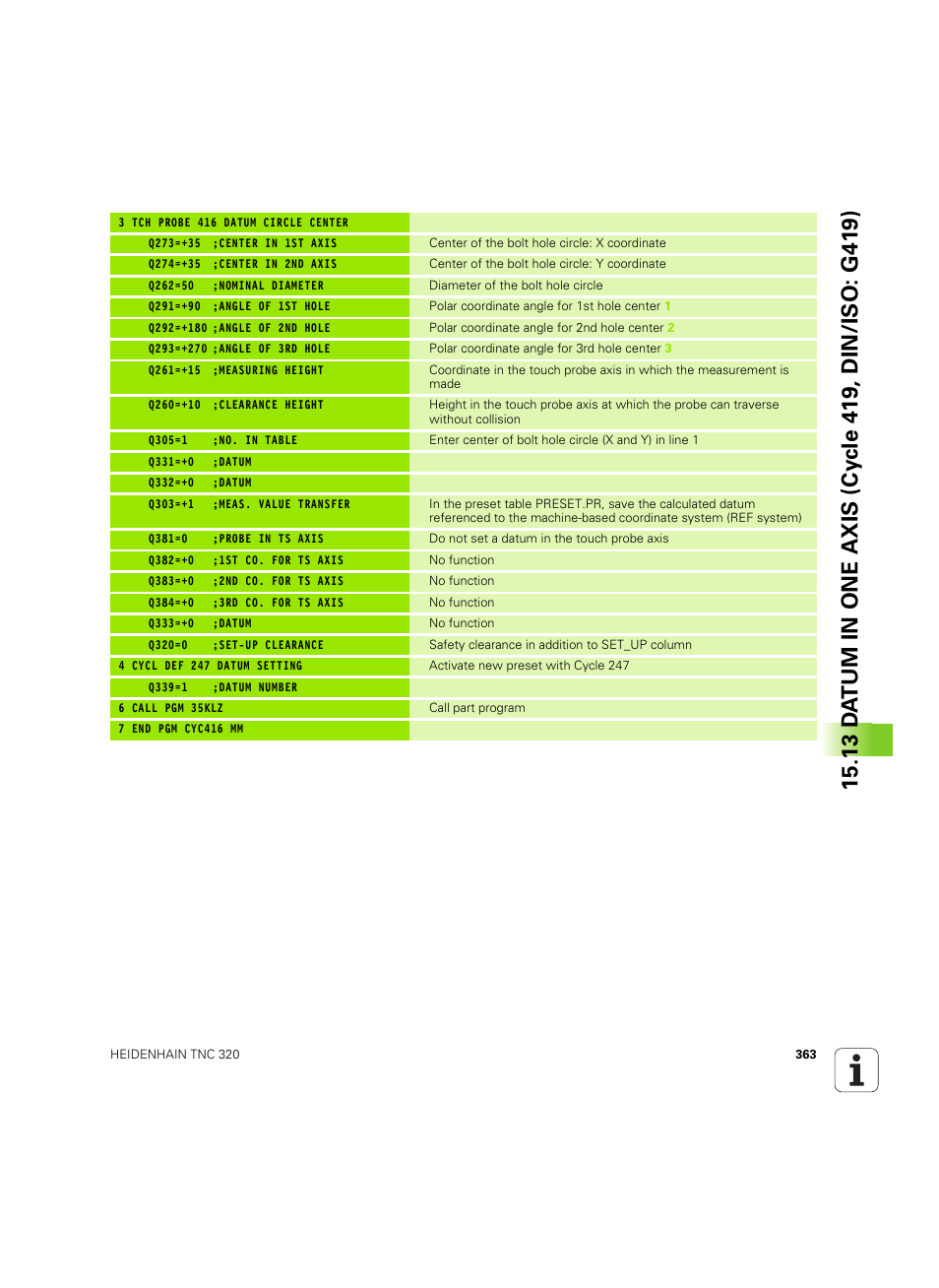 HEIDENHAIN TNC 320 (340 55x-05) Cycle programming User Manual | Page 363 / 439