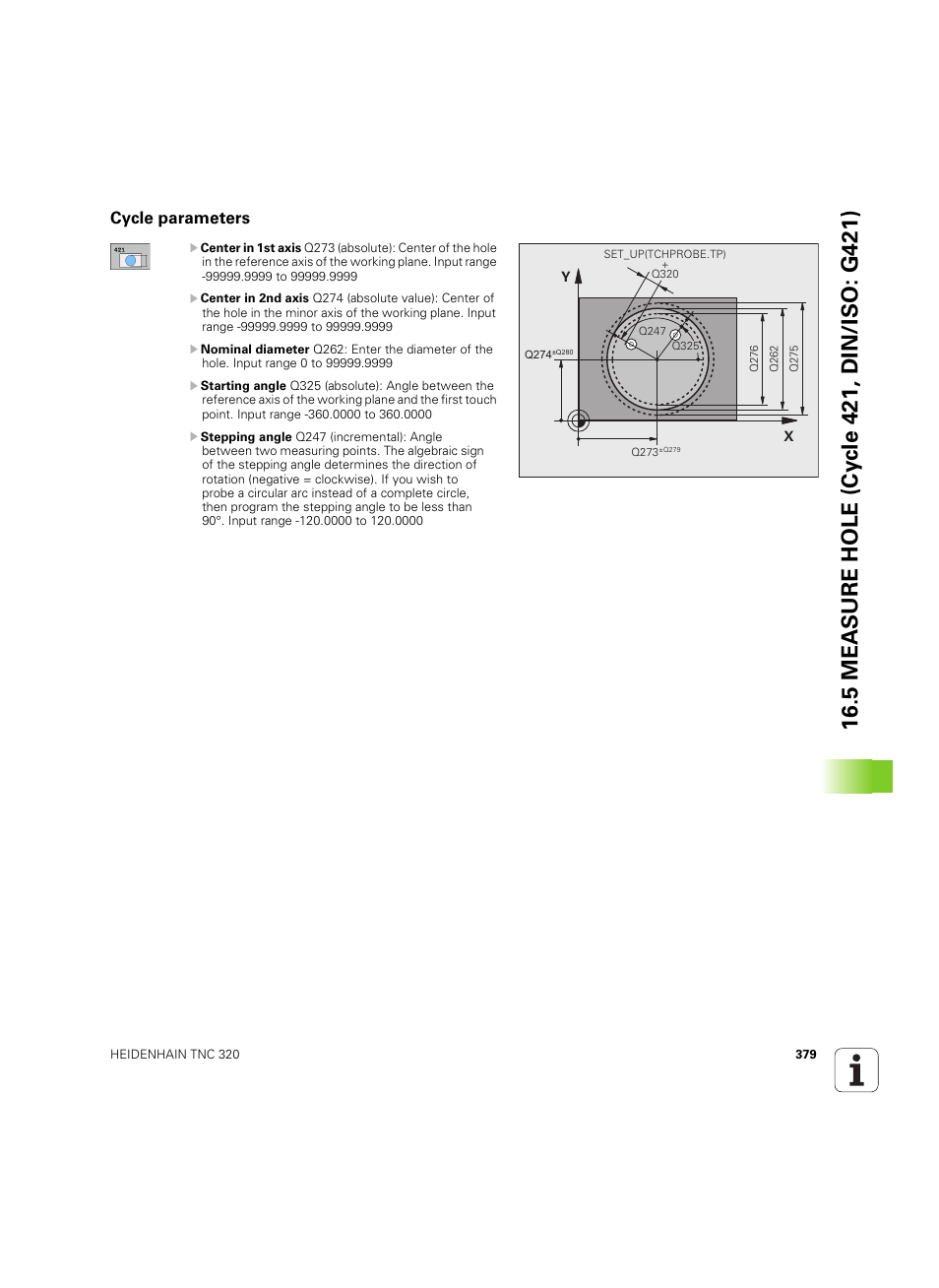 Cycle parameters | HEIDENHAIN TNC 320 (340 55x-05) Cycle programming User Manual | Page 379 / 439