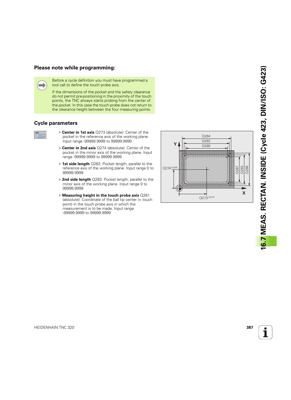 Please note while programming, Cycle parameters | HEIDENHAIN TNC 320 (340 55x-05) Cycle programming User Manual | Page 387 / 439