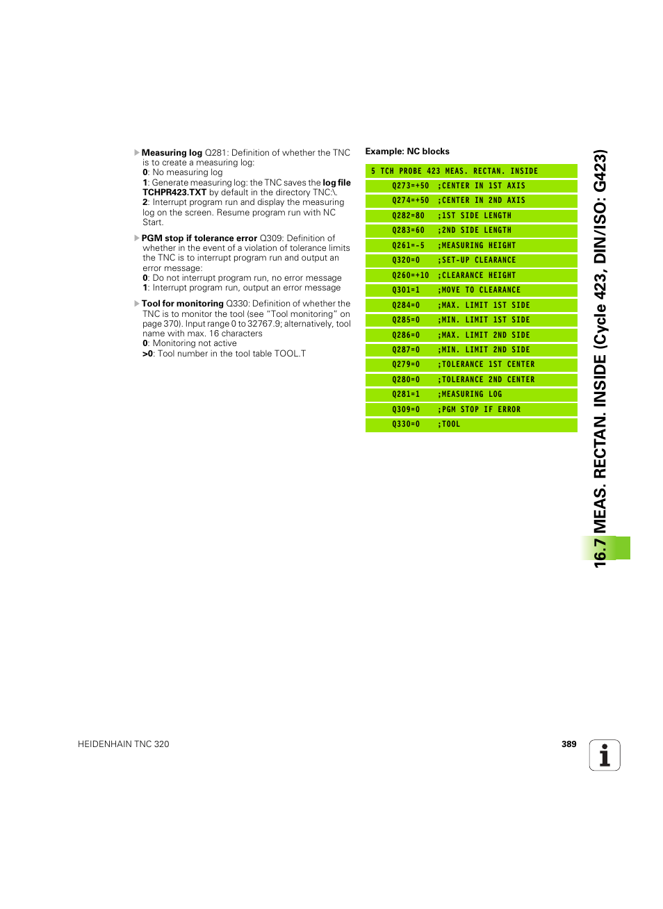 HEIDENHAIN TNC 320 (340 55x-05) Cycle programming User Manual | Page 389 / 439