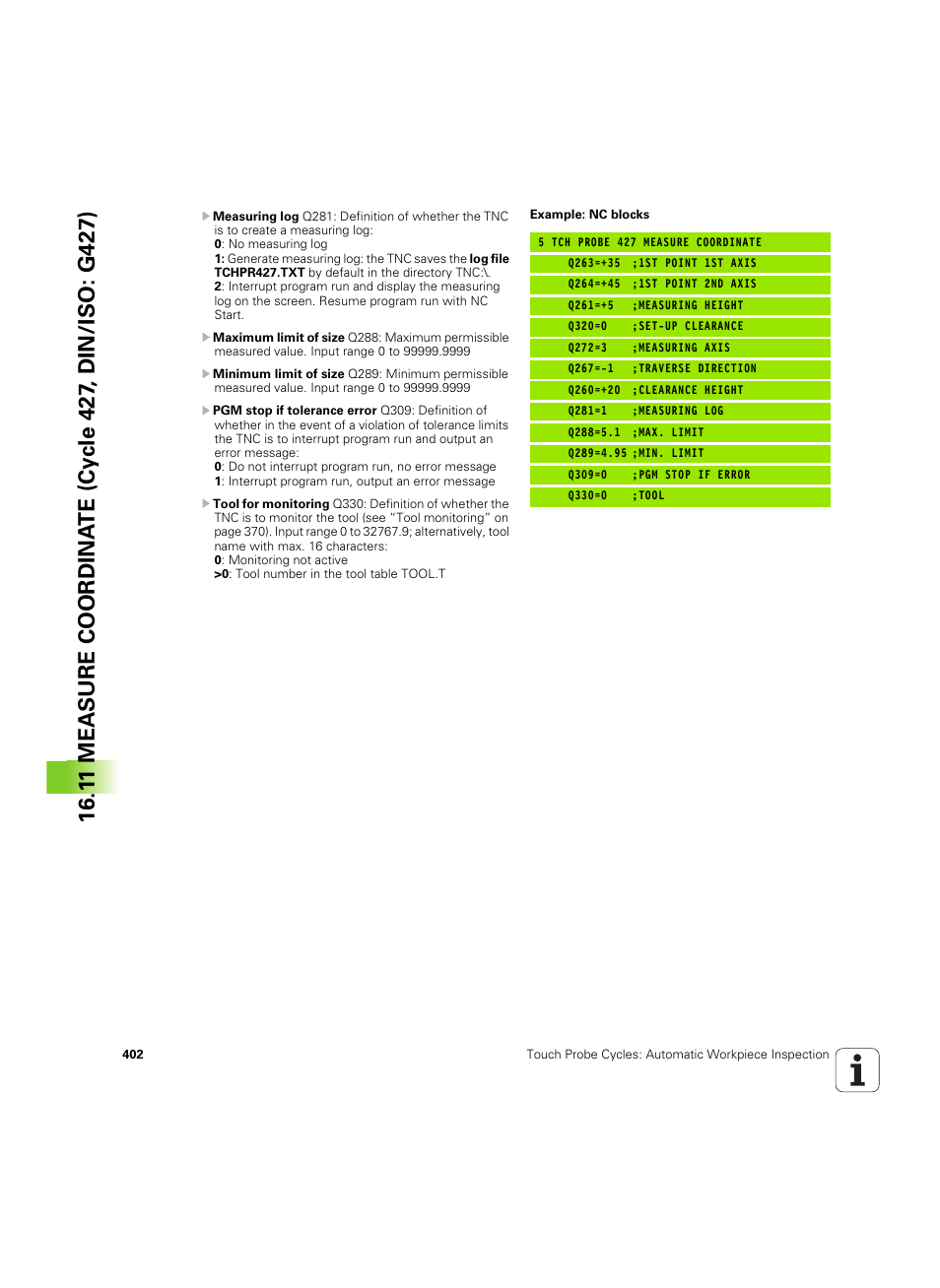 HEIDENHAIN TNC 320 (340 55x-05) Cycle programming User Manual | Page 402 / 439