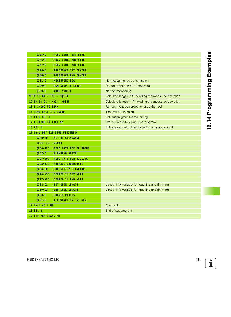 14 pr ogr amming examples | HEIDENHAIN TNC 320 (340 55x-05) Cycle programming User Manual | Page 411 / 439