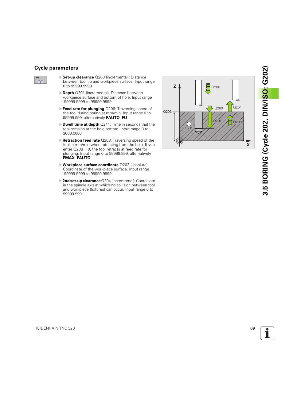 Cycle parameters | HEIDENHAIN TNC 320 (340 55x-05) Cycle programming User Manual | Page 69 / 439