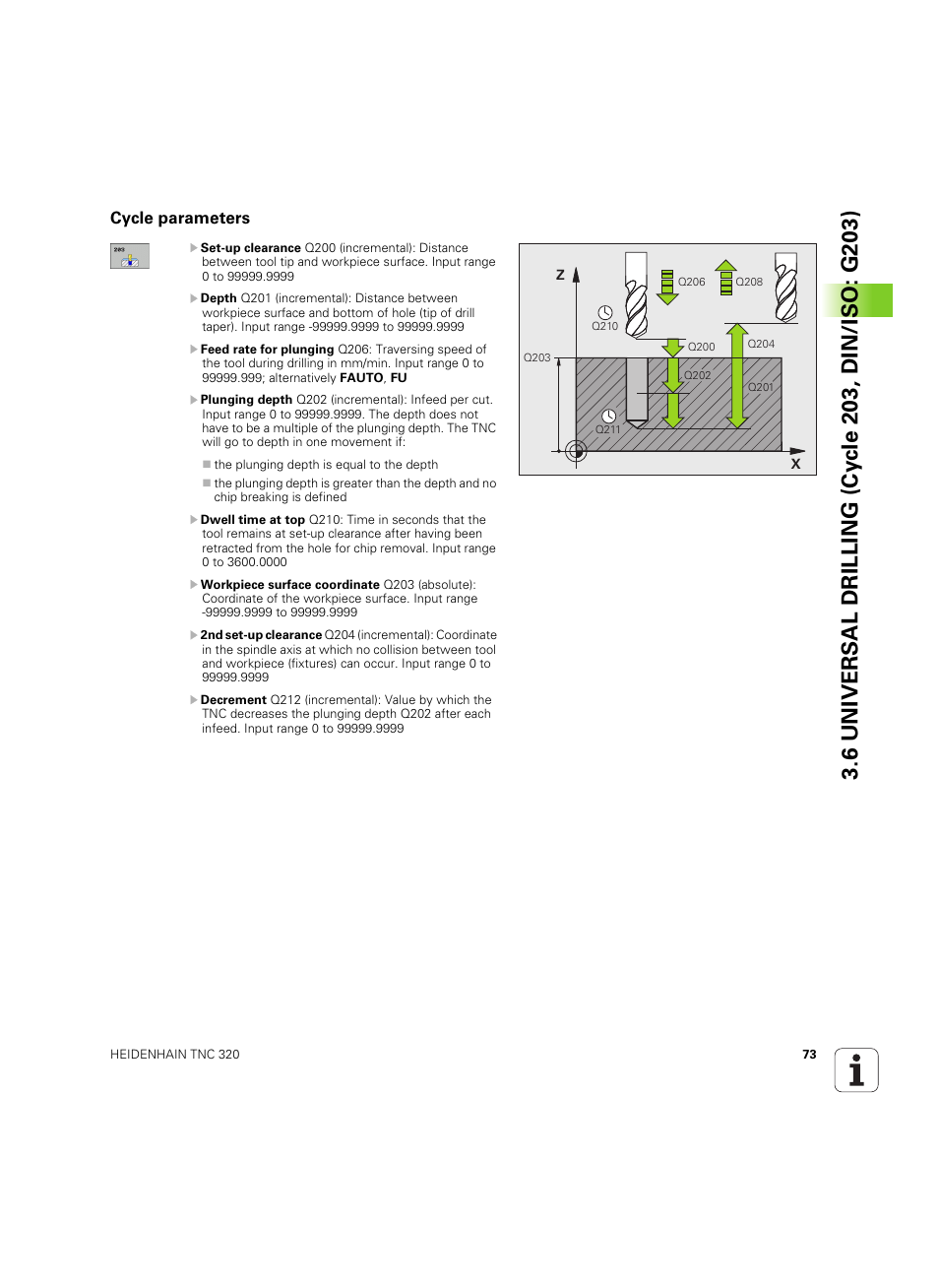 Cycle parameters | HEIDENHAIN TNC 320 (340 55x-05) Cycle programming User Manual | Page 73 / 439
