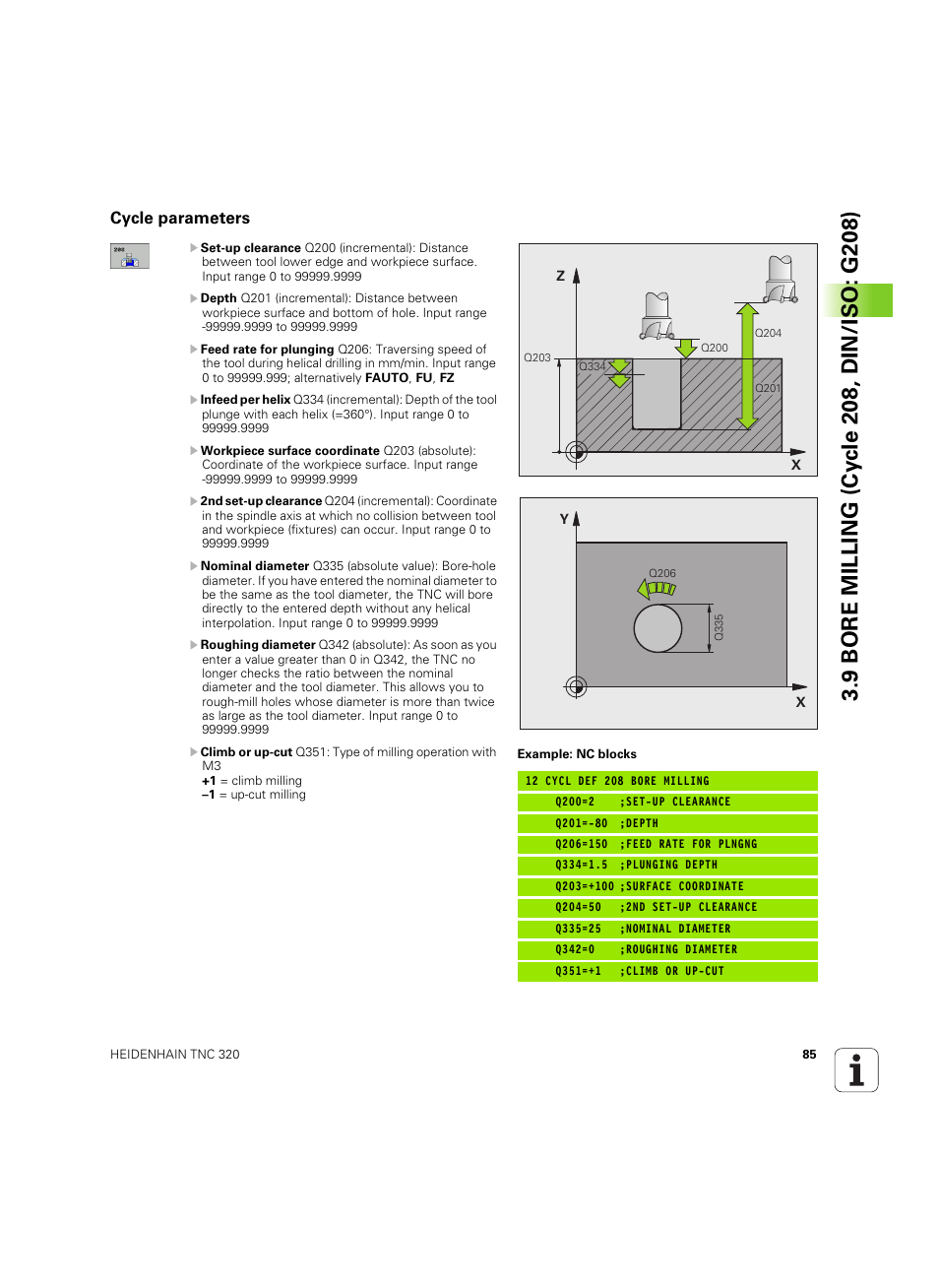 Cycle parameters | HEIDENHAIN TNC 320 (340 55x-05) Cycle programming User Manual | Page 85 / 439
