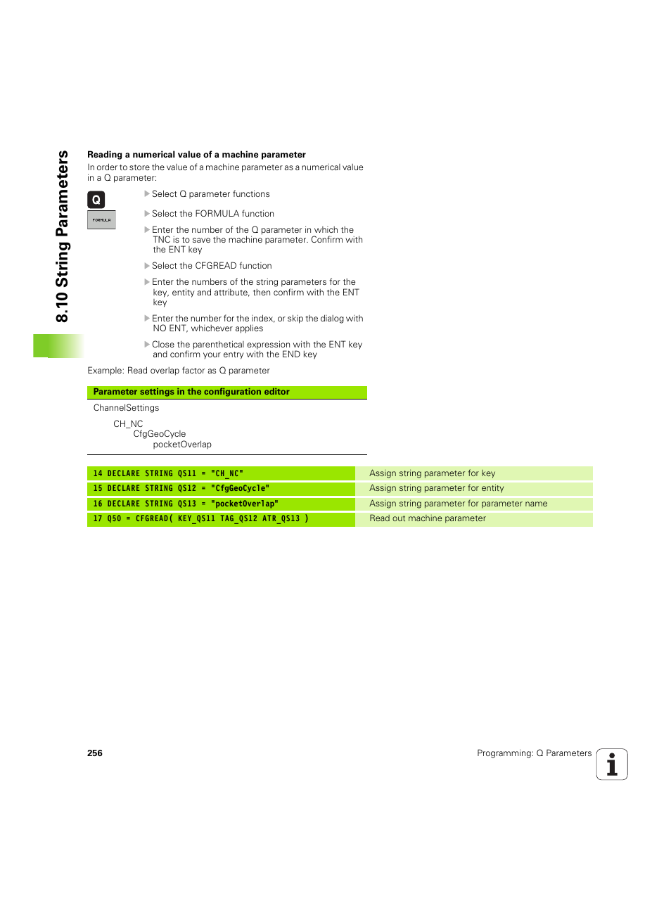 1 0 str ing p a ra met e rs | HEIDENHAIN TNC 320 (340 55x-05) ISO programming User Manual | Page 256 / 477