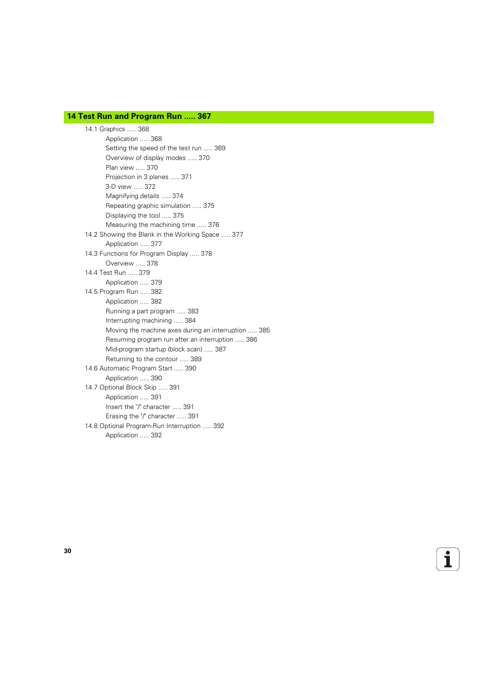 Test run and program run | HEIDENHAIN TNC 320 (340 55x-05) ISO programming User Manual | Page 30 / 477