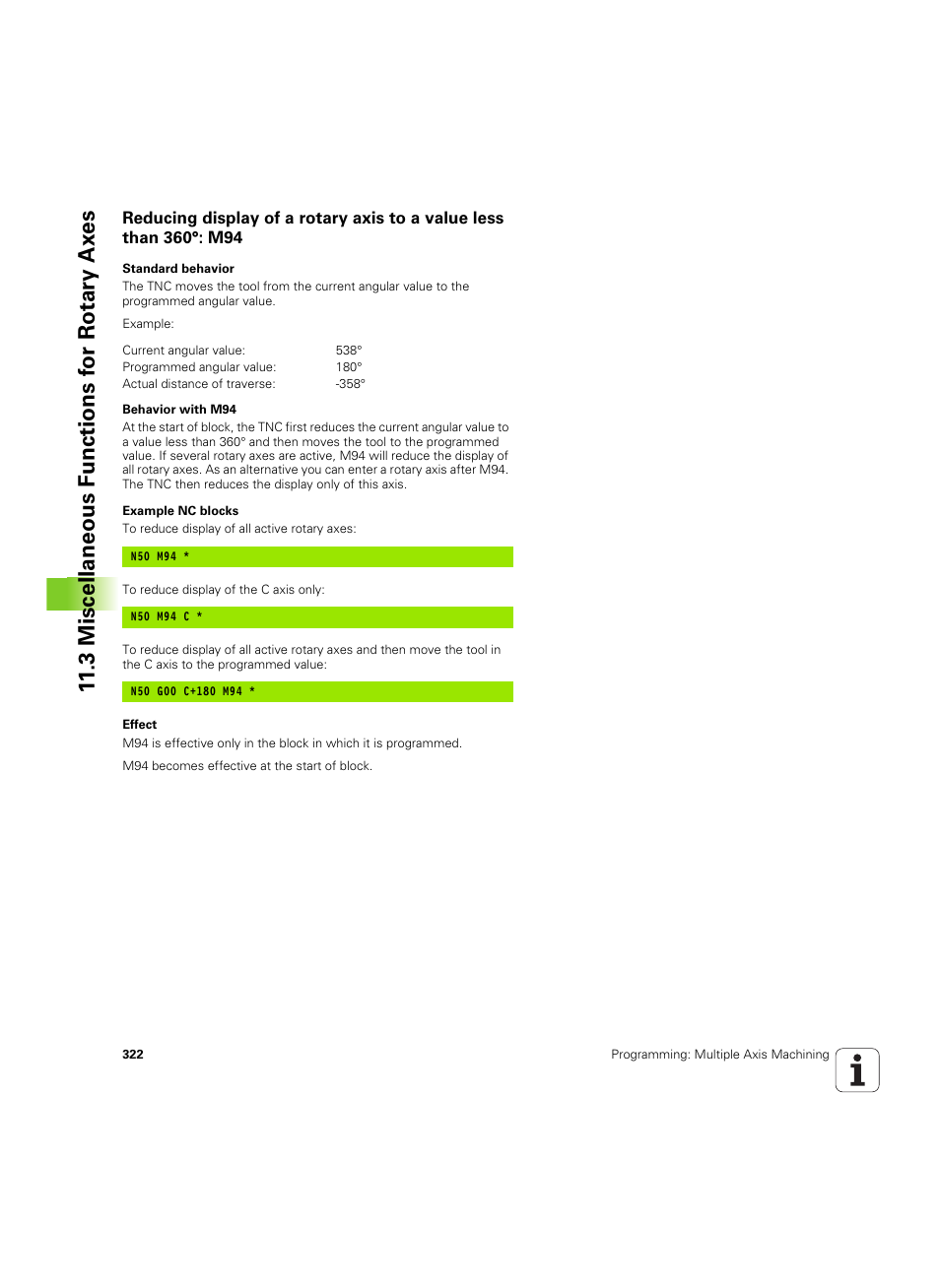 3 miscellaneous f unctions f or rotary ax es | HEIDENHAIN TNC 320 (340 55x-05) ISO programming User Manual | Page 322 / 477