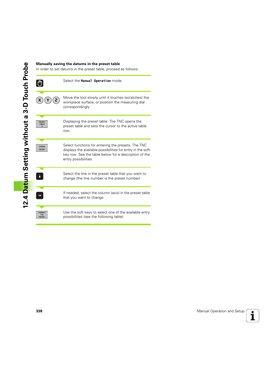 4 d a tum set ting without a 3-d t o uc h pr obe | HEIDENHAIN TNC 320 (340 55x-05) ISO programming User Manual | Page 338 / 477