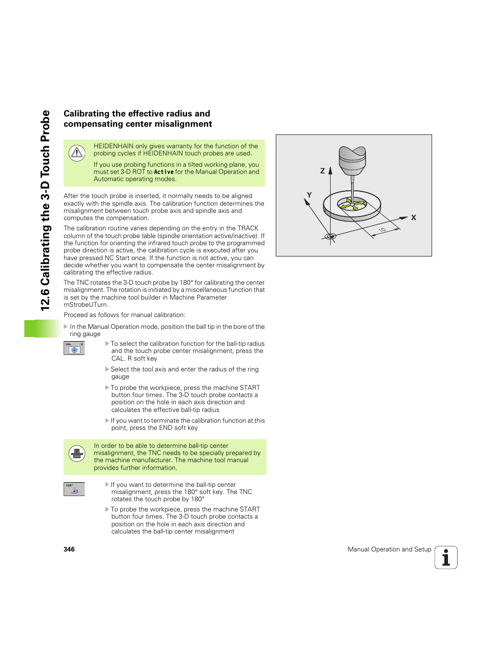 6 calibr a ting the 3-d t o uc h pr obe | HEIDENHAIN TNC 320 (340 55x-05) ISO programming User Manual | Page 346 / 477