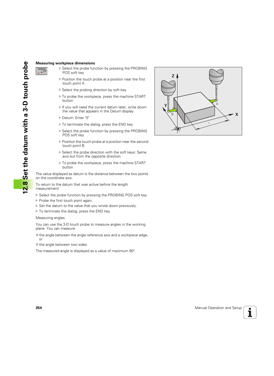 8 set the dat um with a 3-d t o uc h pr obe | HEIDENHAIN TNC 320 (340 55x-05) ISO programming User Manual | Page 354 / 477