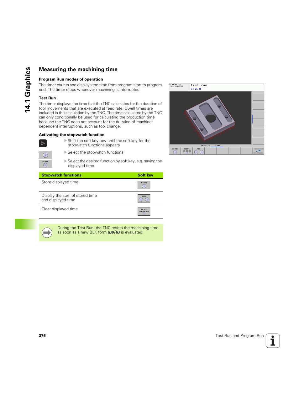Measuring the machining time, 1 gr aphics | HEIDENHAIN TNC 320 (340 55x-05) ISO programming User Manual | Page 376 / 477