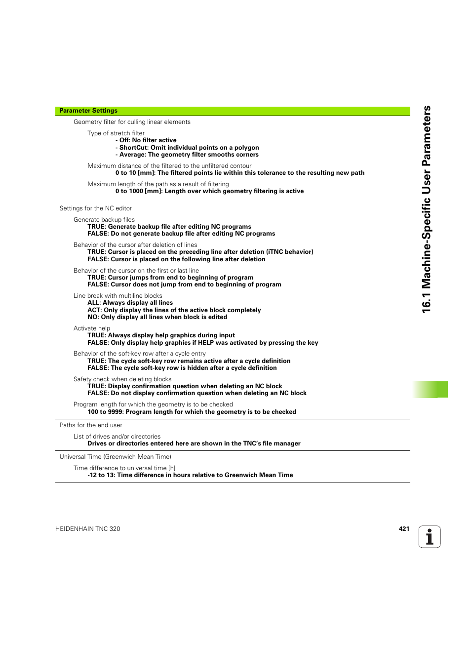 1 mac h ine-specific user p a ra met e rs | HEIDENHAIN TNC 320 (340 55x-05) ISO programming User Manual | Page 421 / 477