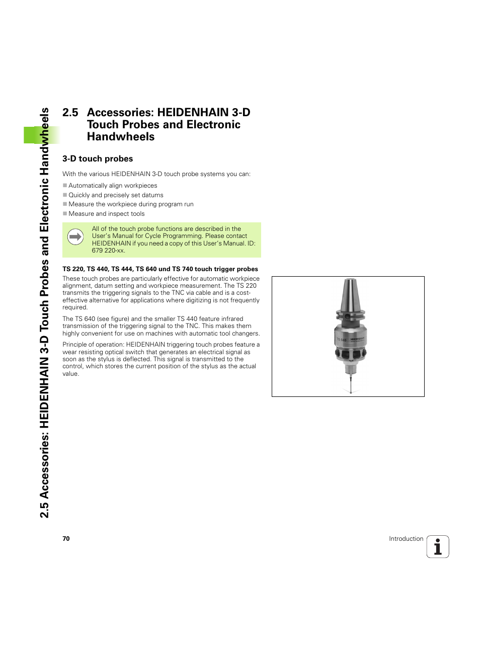 D touch probes | HEIDENHAIN TNC 320 (340 55x-05) ISO programming User Manual | Page 70 / 477
