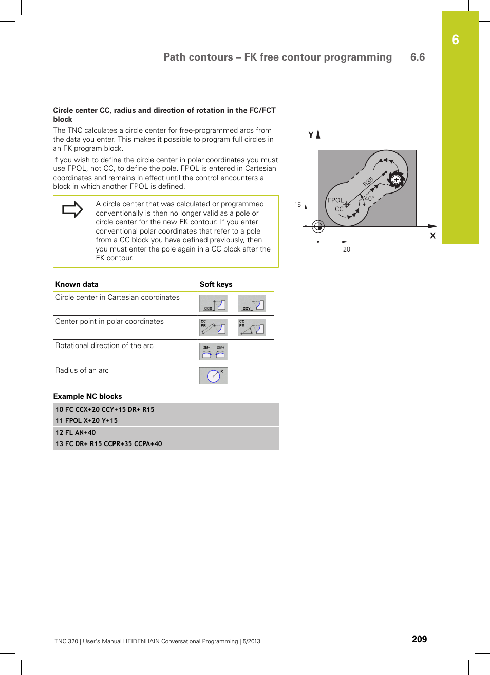 Path contours – fk free contour programming 6.6 | HEIDENHAIN TNC 320 (34055x-06) User Manual | Page 209 / 540