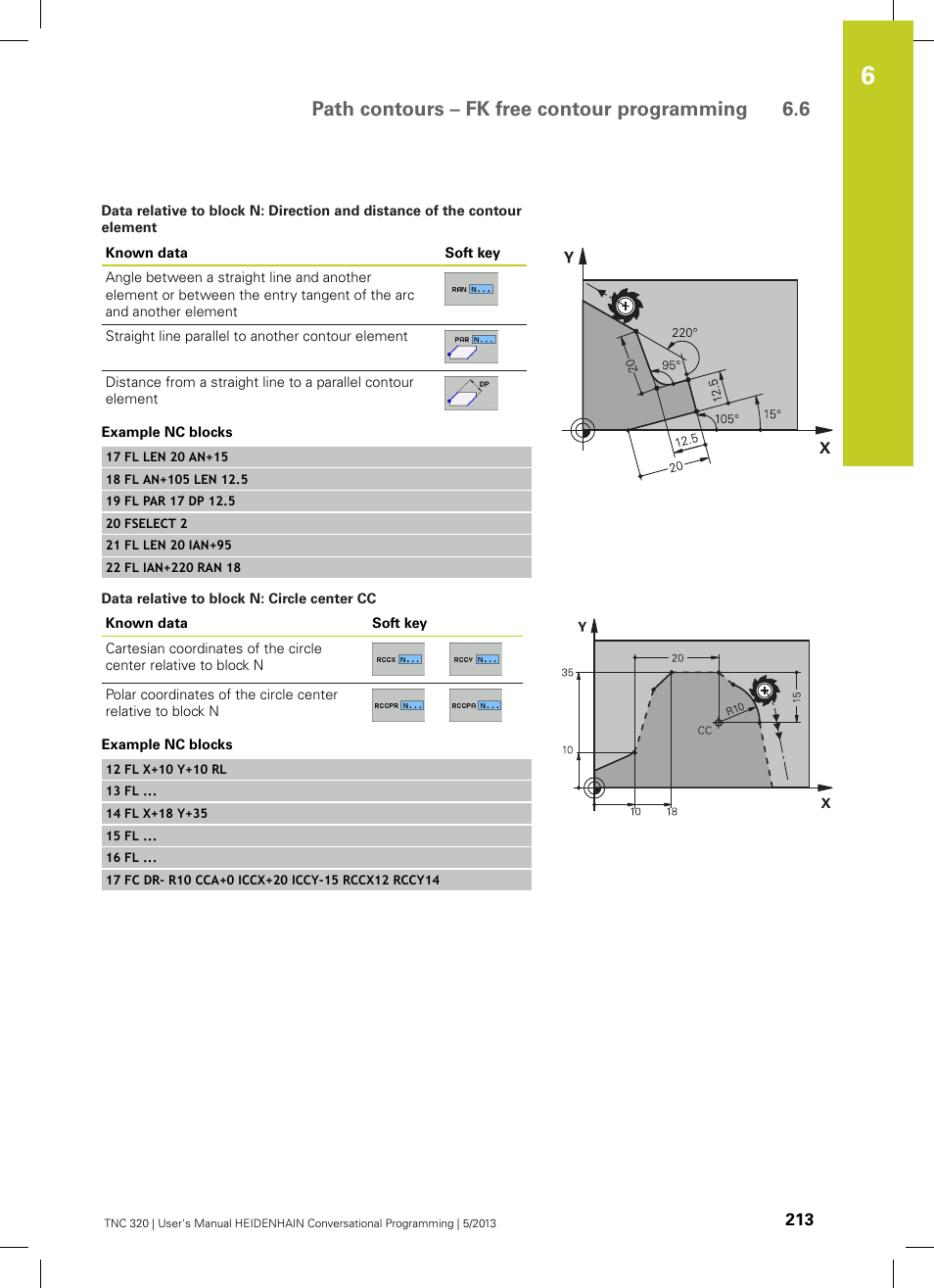 Path contours – fk free contour programming 6.6 | HEIDENHAIN TNC 320 (34055x-06) User Manual | Page 213 / 540