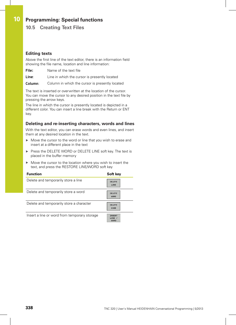 Editing texts | HEIDENHAIN TNC 320 (34055x-06) User Manual | Page 338 / 540