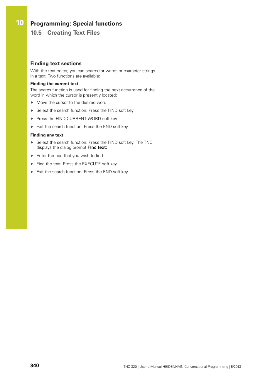 Finding text sections | HEIDENHAIN TNC 320 (34055x-06) User Manual | Page 340 / 540