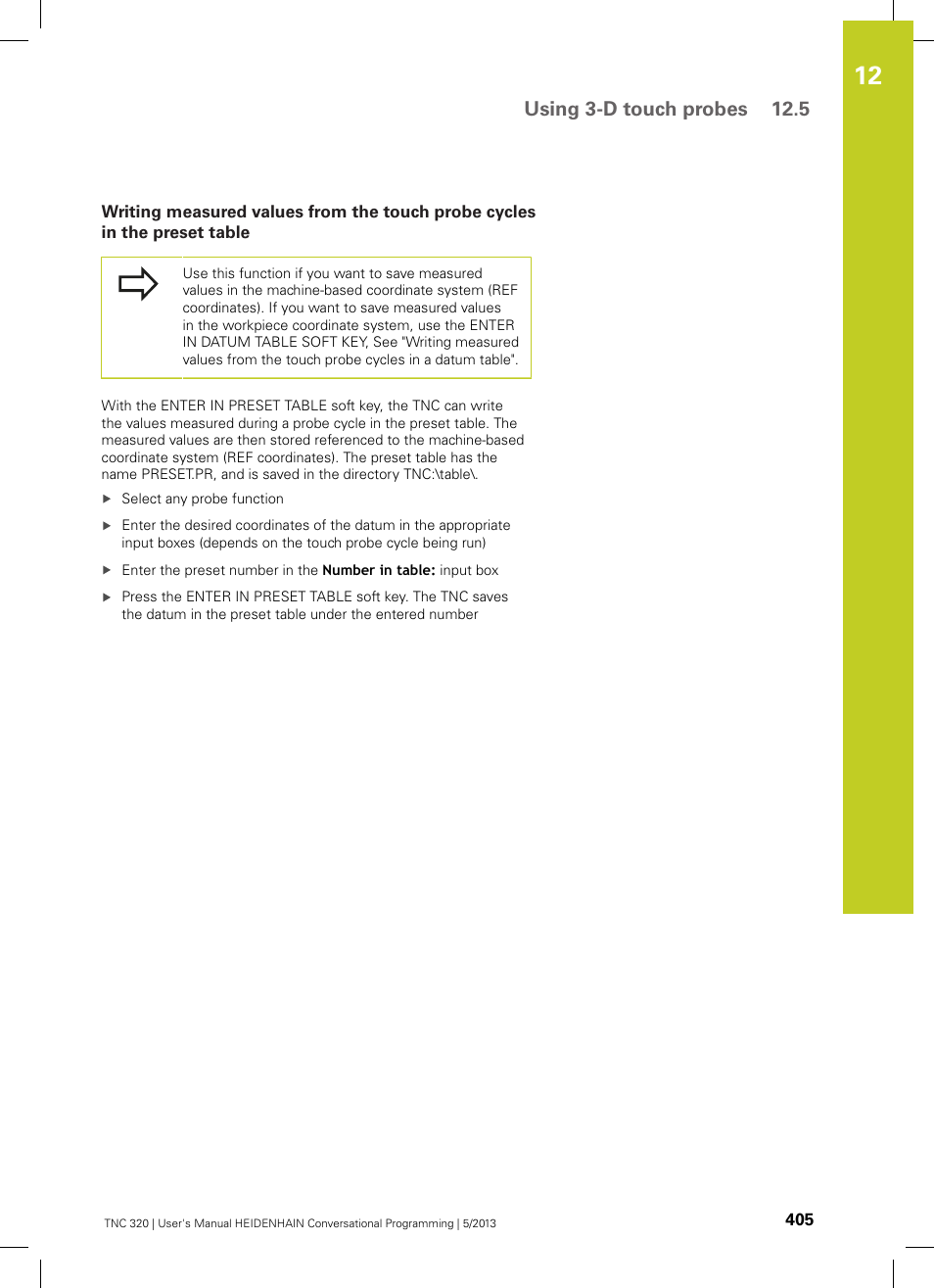 Using 3-d touch probes 12.5 | HEIDENHAIN TNC 320 (34055x-06) User Manual | Page 405 / 540