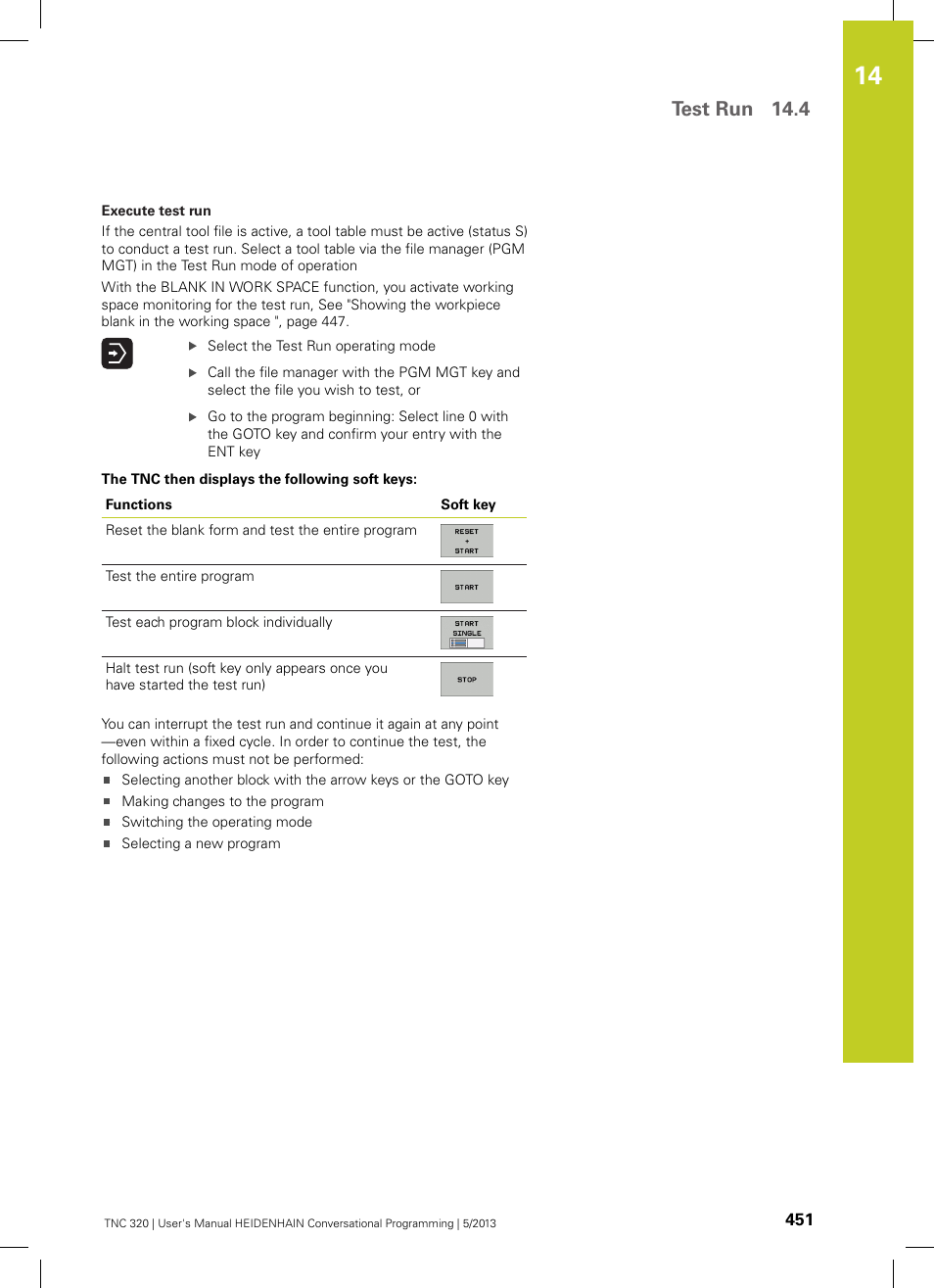 Test run 14.4 | HEIDENHAIN TNC 320 (34055x-06) User Manual | Page 451 / 540