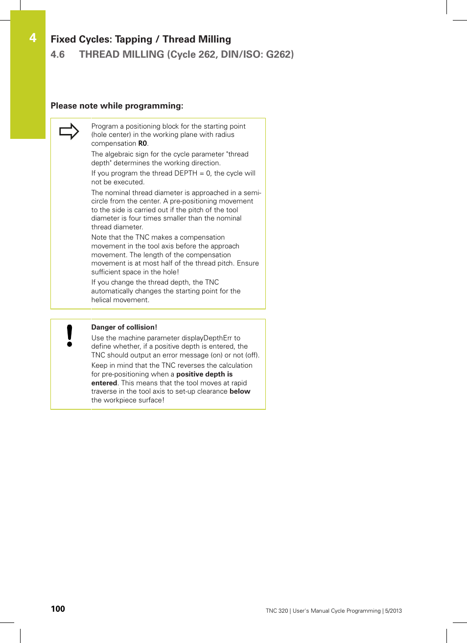 Please note while programming | HEIDENHAIN TNC 320 (34055x-06) Cycle programming User Manual | Page 100 / 403