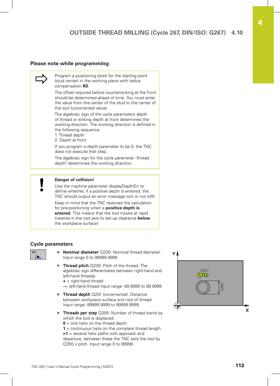 Please note while programming, Cycle parameters | HEIDENHAIN TNC 320 (34055x-06) Cycle programming User Manual | Page 113 / 403