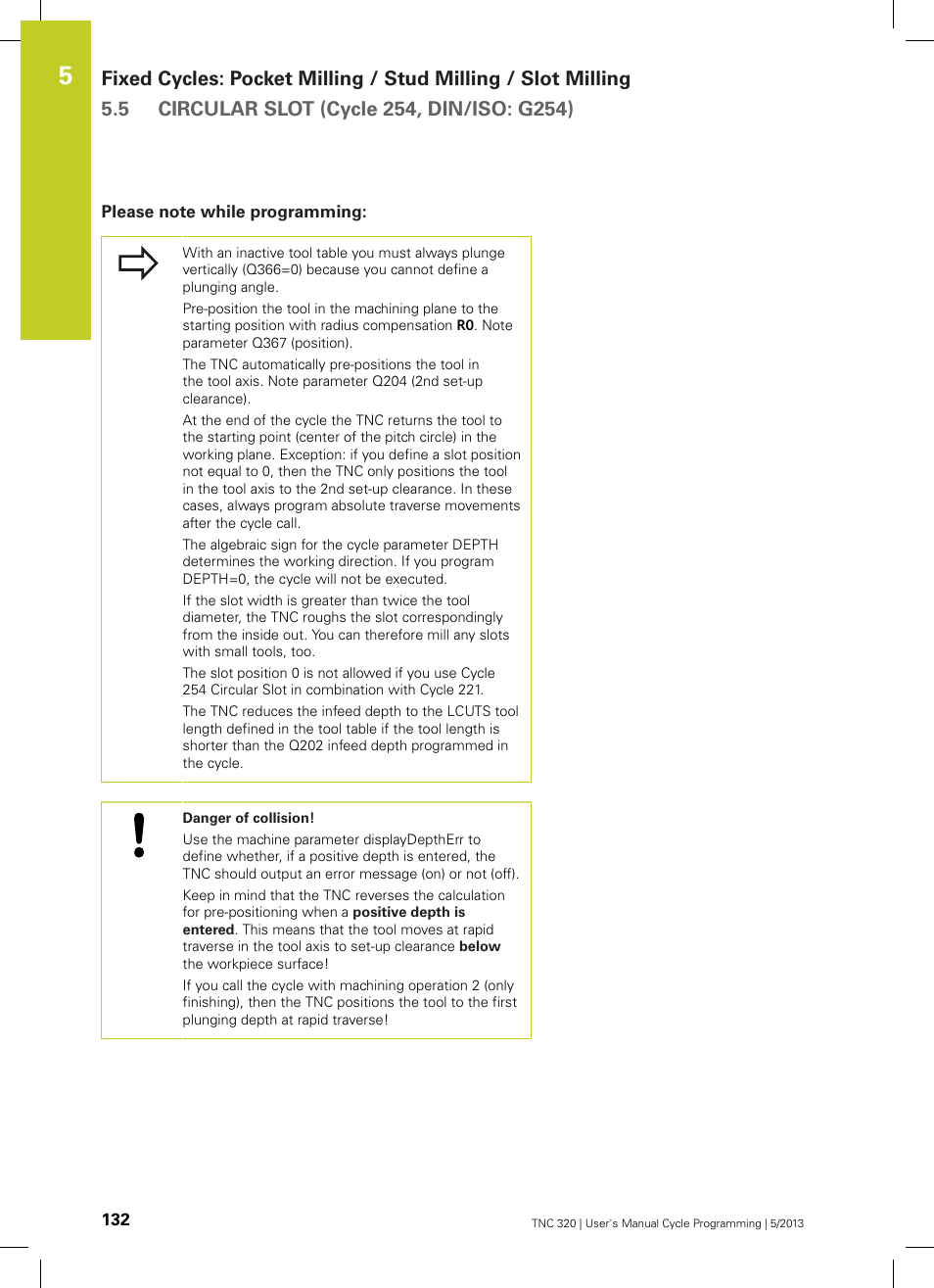 Please note while programming | HEIDENHAIN TNC 320 (34055x-06) Cycle programming User Manual | Page 132 / 403