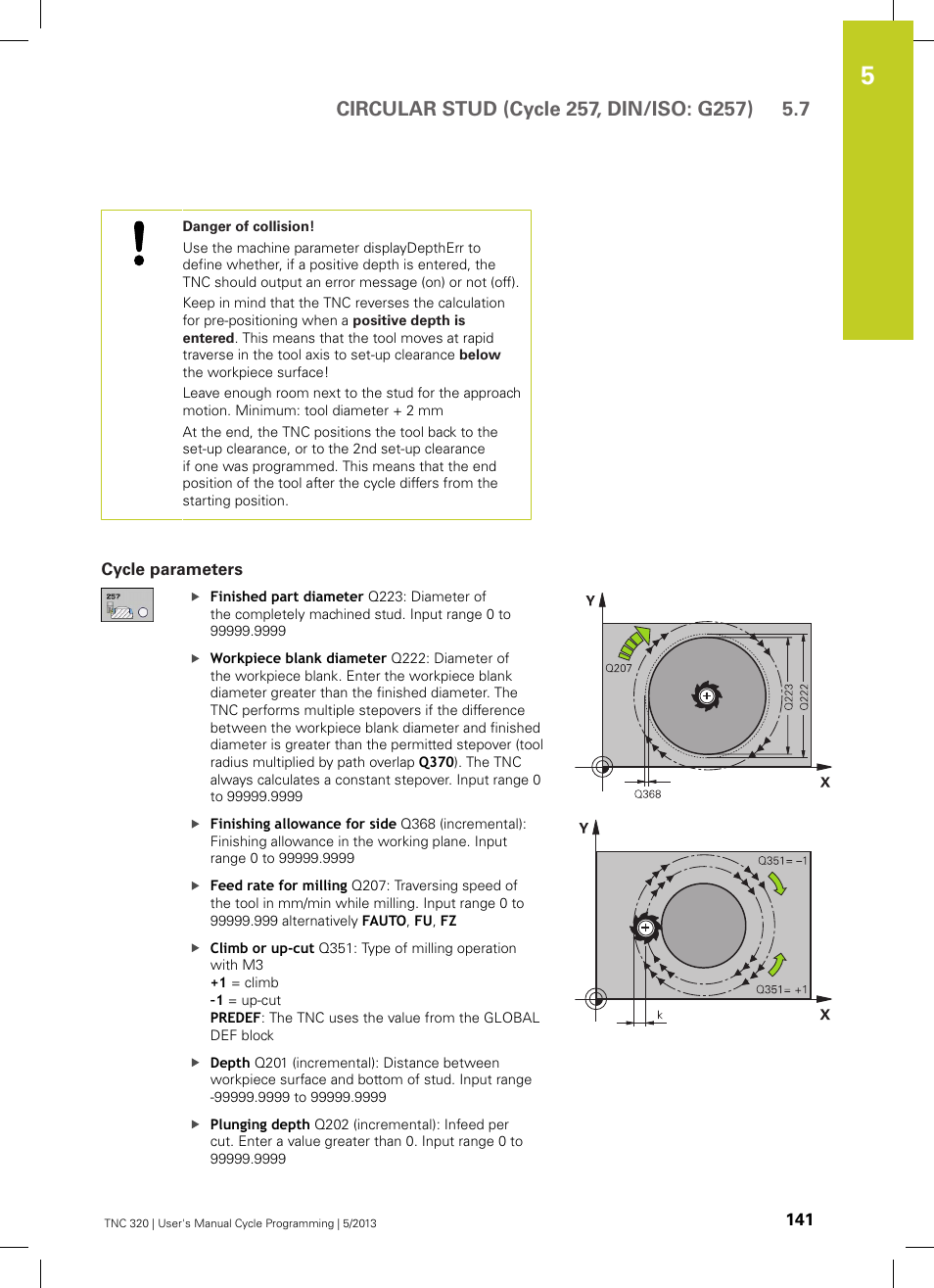 Cycle parameters | HEIDENHAIN TNC 320 (34055x-06) Cycle programming User Manual | Page 141 / 403