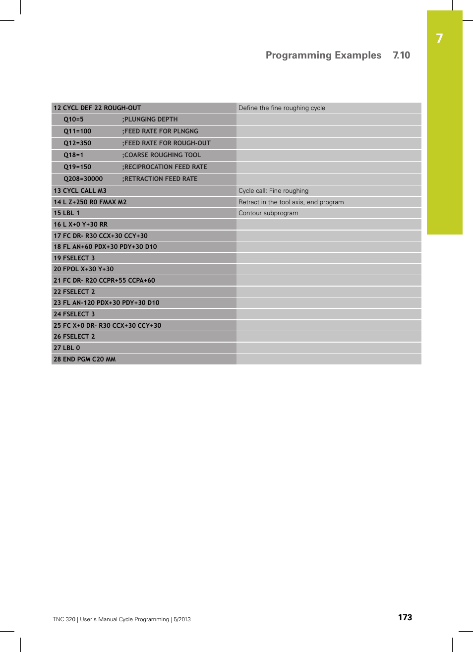 Programming examples 7.10 | HEIDENHAIN TNC 320 (34055x-06) Cycle programming User Manual | Page 173 / 403