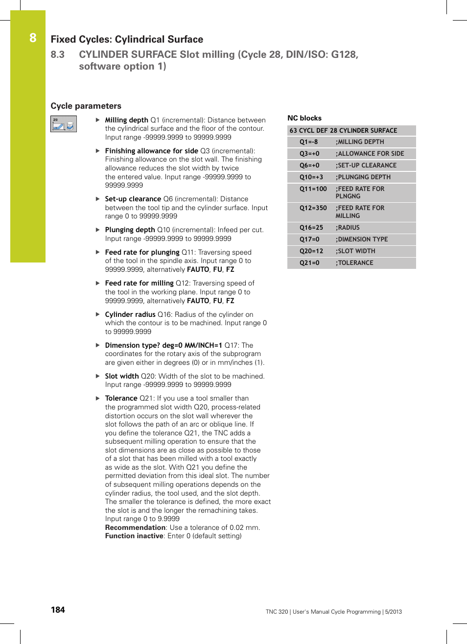 Cycle parameters | HEIDENHAIN TNC 320 (34055x-06) Cycle programming User Manual | Page 184 / 403