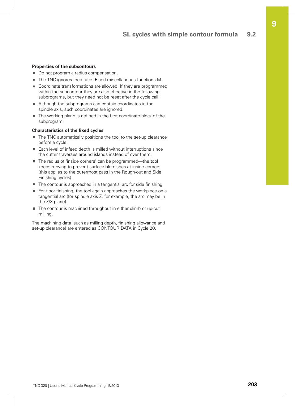 Sl cycles with simple contour formula 9.2 | HEIDENHAIN TNC 320 (34055x-06) Cycle programming User Manual | Page 203 / 403