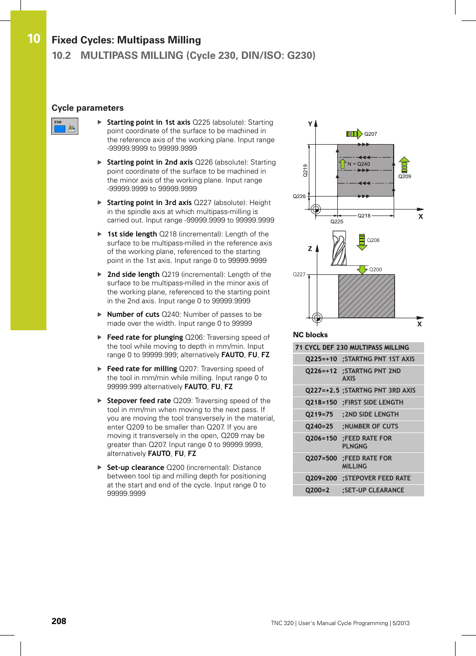 Cycle parameters | HEIDENHAIN TNC 320 (34055x-06) Cycle programming User Manual | Page 208 / 403