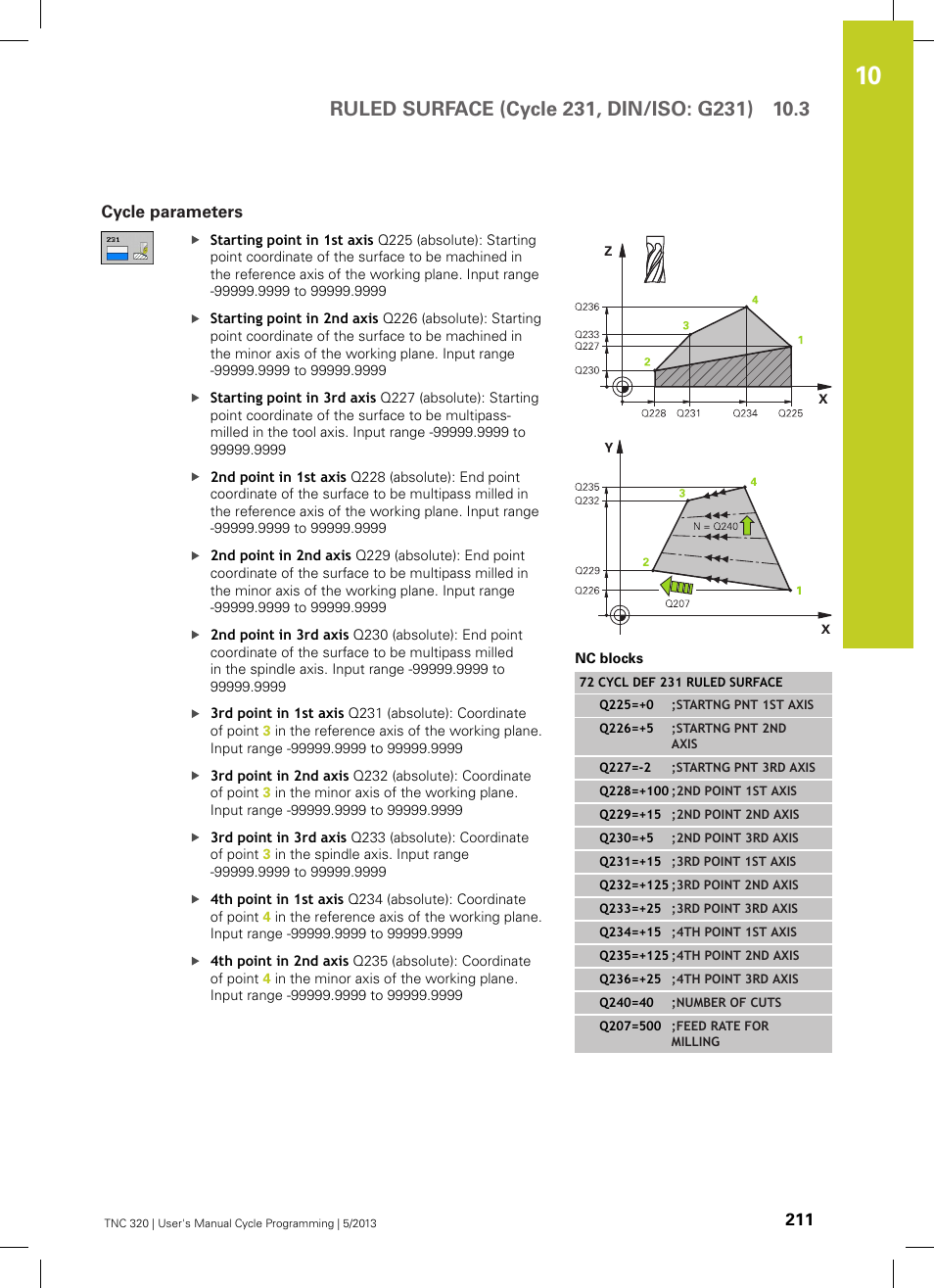 Cycle parameters | HEIDENHAIN TNC 320 (34055x-06) Cycle programming User Manual | Page 211 / 403